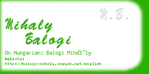 mihaly balogi business card